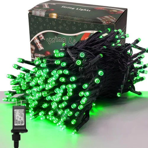 Miniatura 17 de LJLNION Guirnalda de 300 luces LED para exteriores e interiores, luces de Navidad extralargas de 98.5 pies, 8 modos de iluminación, luces de hadas