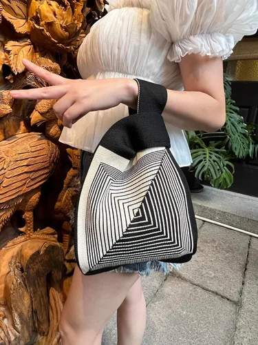 Miniatura 4 de Bolso de muñeca para mujer, bolso de mano, manga con nudo, portátil, bolsa de regalo