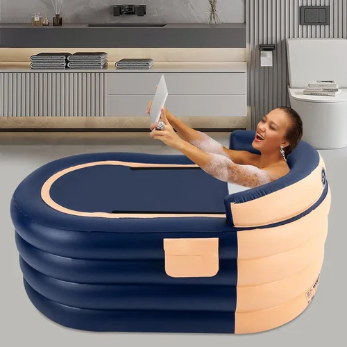 Miniatura 3 de Bañera inflable para adultos, bañera plegable y portátil con bomba de aire eléctrica inalámbrica, bañera de spa unisex, circulación de calor