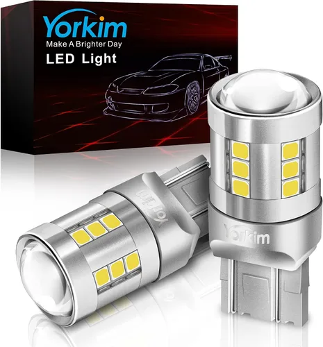 Miniatura 11 de Yorkim Foco led 3157 de color blanco, 6500K de alto brillo 3156 foco led con proyector 3057 3056 3457 4157 foco led de repuesto para luz de giro