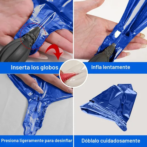Miniatura 8 de 12 globos redondos de aluminio azul marino, globos de helio 4D de 22 pulgadas, 15 pulgadas, 10 pulgadas, globo de aluminio azul metálico