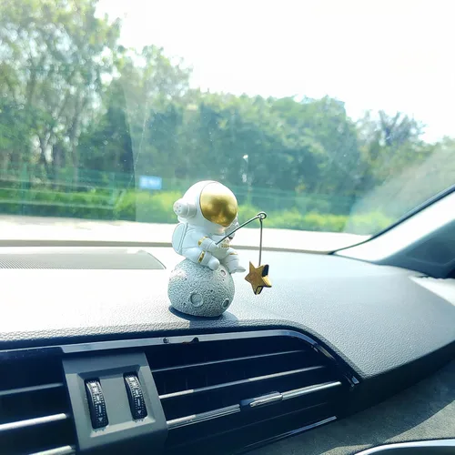 Miniatura 6 de Lindos adornos de coche de pesca para salpicadero, decoración de tablero de instrumentos de coche de peces oscilantes, divertida decoración de coche