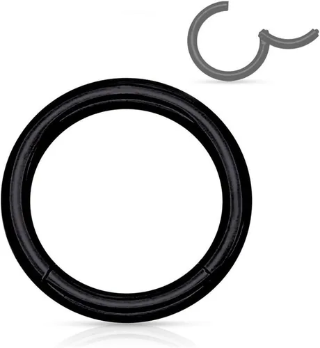 Miniatura 21 de Forbidden Body Jewelry - Piercing para la nariz de acero quirúrgico 316L con bisagra, 14G, 16G, 18G, diámetro de 15/64, 5/16, 25/64, 15/32 pulgadas
