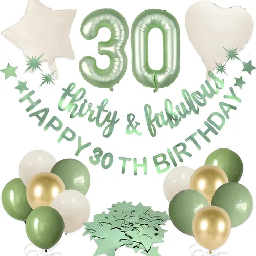 Miniatura 12 de Guirnalda de globos de aluminio con texto en inglés «Omg Ur A Teenager, Happy 13th Birthday» de color verde salvia, decoración oficial de 13