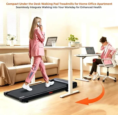 Miniatura 6 de Caminadora con Inclinación y Barra de Agarre, Caminadoras Portátiles Compactas para Casa/Apartamento con Manijas, Caminadora Eléctrica Pequeña