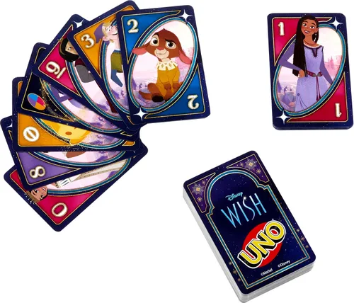 Miniatura 3 de Mattel Games UNO - Juego de cartas de deseos de Disney para niños, noche familiar y adultos con personajes de la película y regla especial, 2 a 10
