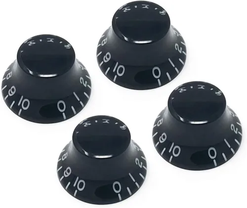 Miniatura 5 de Pomos de campana para sombrero de copa ámbar compatibles con guitarra eléctrica Gibson Les Paul (juego de 4) se adapta a 24 macetas de eje dividido