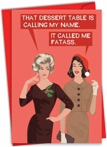 Miniatura 10 de NobleWorks - Divertida tarjeta navideña para adultos para mujeres - Tarjeta de felicitación festiva con humor directo, tarjeta de felicitación