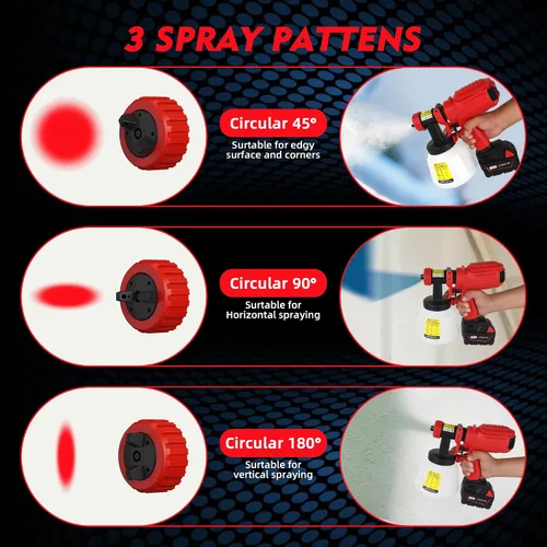 Miniatura 3 de Pulverizador de pintura inalámbrico para batería Milwaukee de 18 V, pulverizadores de pintura para interior del hogar HVLP eléctrico sin aire