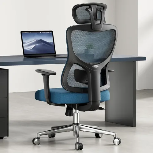 Miniatura 10 de Soohow Silla de oficina ergonómica, silla de escritorio de malla con soporte lumbar ajustable y reposacabezas, cómoda silla de computadora