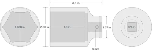 Miniatura 5 de TEKTON Unidad de 3/4 pulgadas x 1-5/8 pulgadas de profundidad de 6 puntos SHD33041
