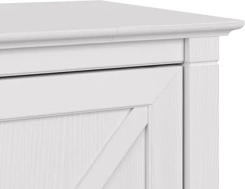 Miniatura 7 de Bush Furniture Key West – Archivador lateral con 2 cajones, color cereza Roble blanco puro.