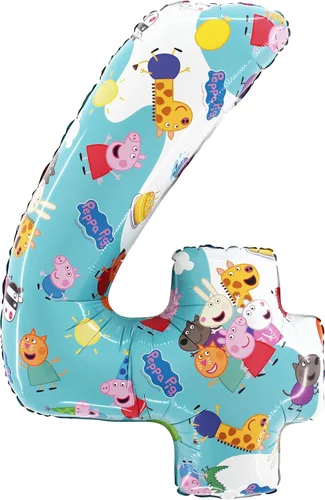 Miniatura 4 de Toyland® 66 cm (26") Peppa Pig, George y sus amigos Globo de papel de aluminio con número - Globos para fiesta de niños - Números del 1 al 6