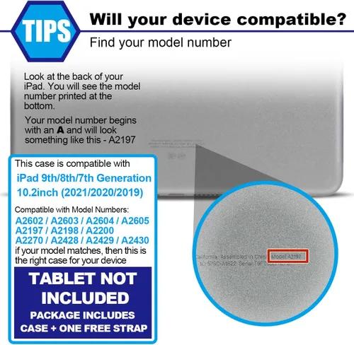 Miniatura 7 de SEYMAC stock Funda para iPad de 9ª/8ª/7ª generación de 10.2", a prueba de golpes con protector de pantalla, soporte para lápiz