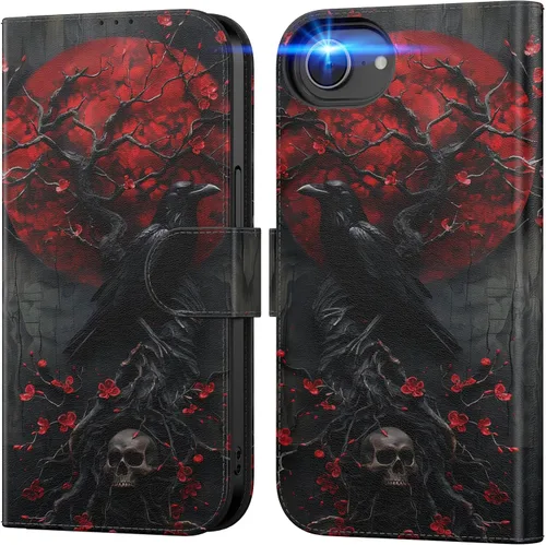 Miniatura 98 de DEENAKIN Funda tipo cartera para iPhone 15 con tarjetero + clip para efectivo, bloqueo RFID, protección contra caídas de grado militar y obras