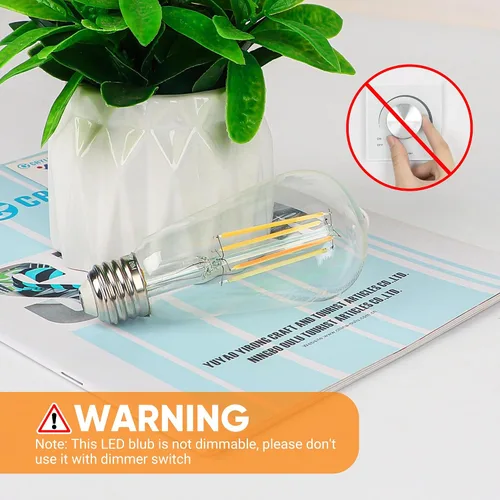 Miniatura 8 de WIHTU – Bombillas LED de filamento, bombillas LED Edison vintage brillantes de 6 W, bombillas de luz cálida ST58 de 2700 K con CRI 85+, base