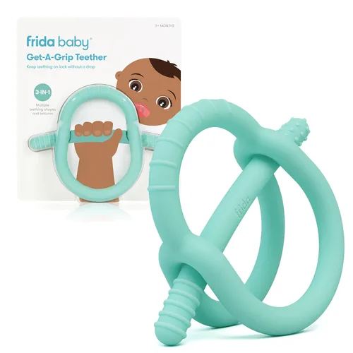 Miniatura 8 de Frida Baby Get-A-Grip BabyTeether para aliviar la dentición Juguetes de dentición de silicona 100% de grado alimenticio para bebés de 0 a 6, 12