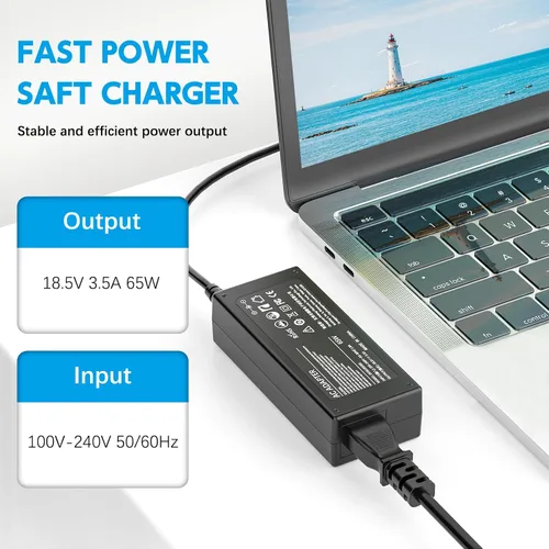 Miniatura 2 de Cargador para portátil de 65 W compatible con HP Pavilion G6 G7 DV7 DV6 DV5 DV4 G72 G71 G60 G61 G62 DM4, EliteBook 8440P 8460P 8460W, Probook 4320S