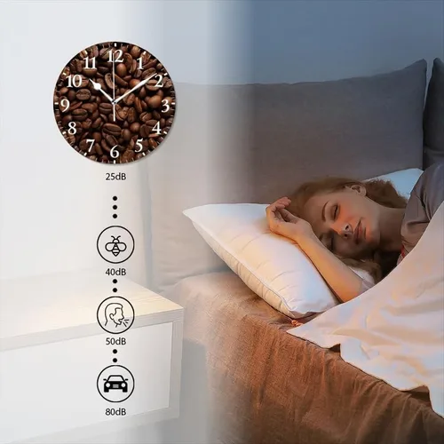 Miniatura 3 de Relojes de pared silenciosos sin tictac con movimiento de cuarzo, reloj analógico a pilas decorativo para el hogar, póster de fondo de textura de H16