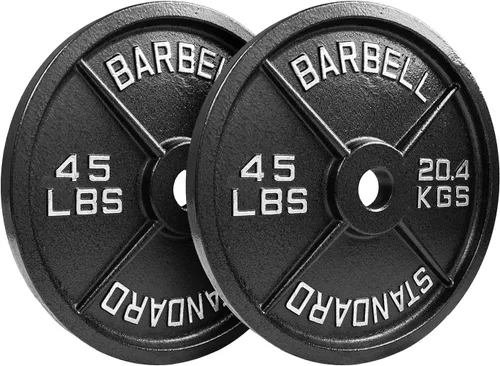 Miniatura 5 de Juego de platos olímpicos de acero de 355 libras, estándar olímpico con revestimiento de alta calidad de 2.5 libras, 5 libras, 10 libras, 25 libras