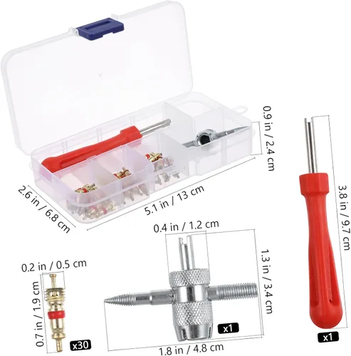 Miniatura 9 de DECHOUS Kit de reparación de neumáticos de 32 Uds., herramienta práctica de extracción de núcleos, kit de reparación de rueda de aleación