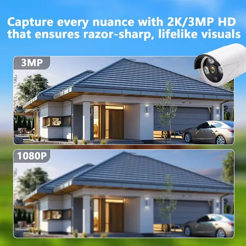 Miniatura 8 de Sistema de cámara de seguridad inalámbrica de 3 MP: 6 cámaras bala Wi-Fi + NVR de 10 canales, visión nocturna IR de 49.2 ft, IP66 resistente a