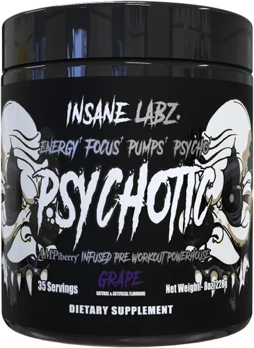 Miniatura 13 de Insane Labz Psychotic Black Edition - Polvo de preentrenamiento de estimulación media, energía, enfoque y bombas, cargado con creatina
