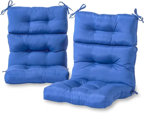 Miniatura 74 de Cojines para silla de respaldo alto para exteriores, diseño de asiento y respaldo con bisagras de una pieza, reversibles con 4 lazos, tela