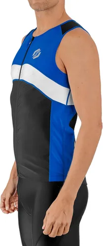 Miniatura 3 de SLS3 Tri Top Hombre - Camiseta de triatlón sin mangas para hombre - Material PRO Premium FX - Camisas de triatlón de 3 bolsillos para hombre