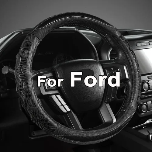 GIANT PANDA Funda para volante de coche para Ford F150 F250 F350 Expedition 15.5-16 pulgadas - Negro