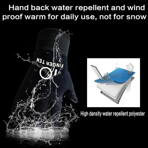 Miniatura 3 de FINGER TEN Guantes de invierno para niños impermeables con calentador de cuello libre pantalla táctil para niños y niñas para clima frío deportes al