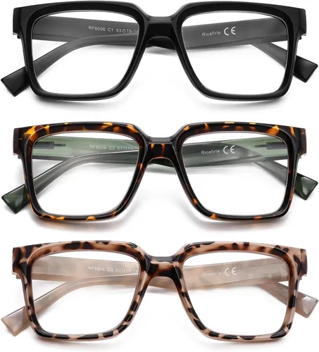 Miniatura 8 de Gafas de Lectura de Gran Tamaño para Mujer, Estilo Oprah, con Bloqueo de Luz Azul, para Computadora, Diseño de Dama, Marco Grande Cuadrado