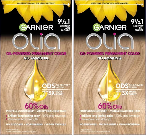 Miniatura 32 de Garnier Olia Tinte para el cabello permanente rico en aceite de color brillante sin amoníaco, 5.0 marrón medio (paquete de 2) tinte para el cabello