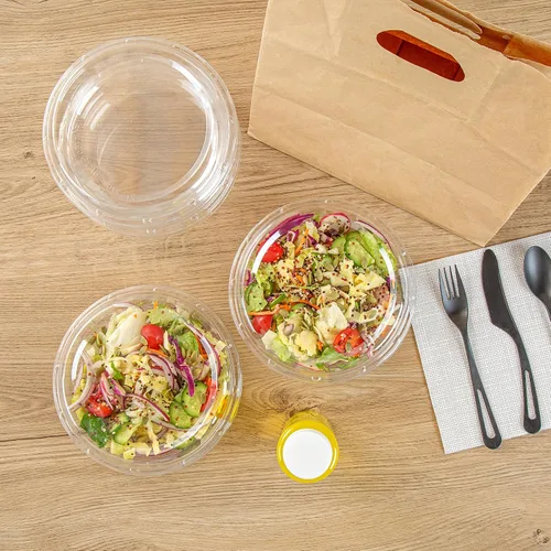 Miniatura 7 de Restaurantware Thermo Tek - Platos para servir de 7.5 x 2.4 pulgadas con tapas, 100 bandejas desechables para verduras, redondas para fiestas
