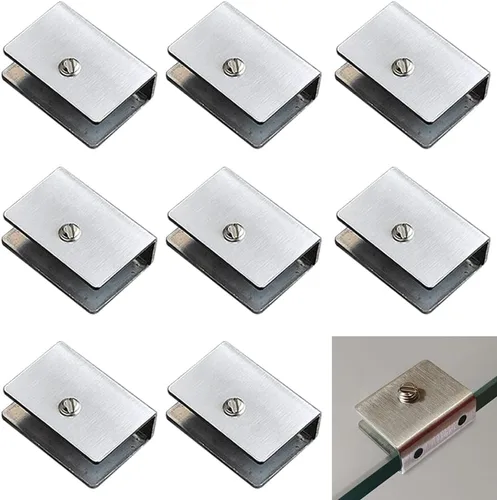 WANLIAN 8 soportes de vidrio cepillado para montaje en pared, soportes de estante de vidrio flotante para estantes de vidrio de 1/4 pulgadas