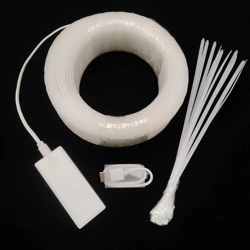 Miniatura 6 de Kits de luces LED de malla de fibra óptica Shiningme para techo y árboles de Navidad - Lámpara de luz nocturna luminosa de fibra óptica en malla