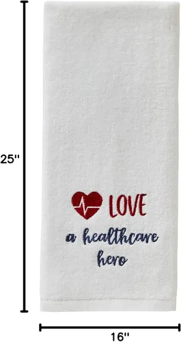 Miniatura 7 de SKL Home Love a Healthcare Hero - Juego de toallas de mano, color blanco