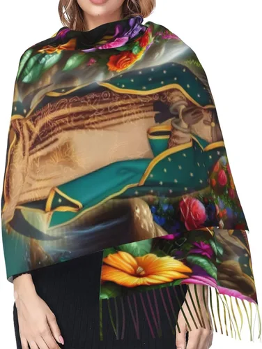 Miniatura 4 de Waygotee Our Lady Of Guadalupe Virgin Mary Soft Cashmere - Bufandas ligeras para mujer, chales grandes y envolturas de regalo de Navidad, Aa-08