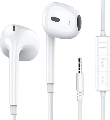 Miniatura 11 de MOSWAG - Audífonos con cable y con micrófono, auriculares intrauditivos de 3,5 mm con micrófono adecuados para teléfonos inteligentes, computadoras