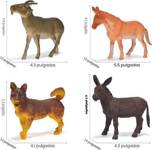 Miniatura 4 de Paquete de 12 juguetes de animales de granja grandes para niños de 3 a 5 años de 1 a 3 años, figuras educativas realistas de animales de granja