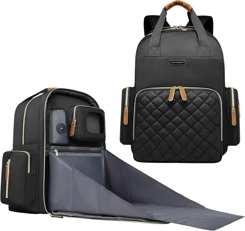 Mochila para pañales con cambiador, organizador de bolsas de pañales para mamás, papás, bolsas cambiadoras grandes para bebés