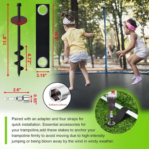 Miniatura 3 de Anclajes de suelo Eurmax USA Anclajes de trampolines con tornillo para vientos fuertes Estacas de tienda de campaña de alta resistencia Anclajes