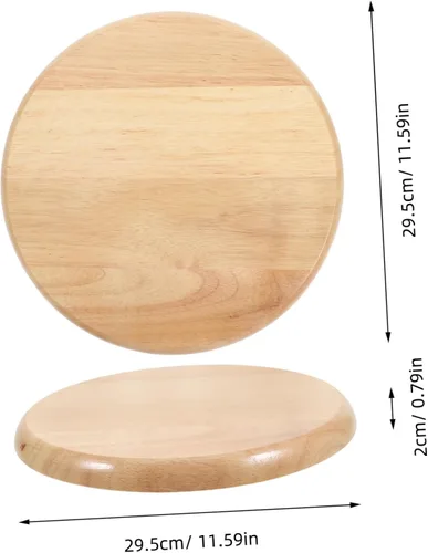 Miniatura 3 de SEWACC Taburetes de bar Taburete Silla de madera de repuesto Asiento de silla redonda Accesorio de asiento para metal s 29.5CM Paso plegable Madera