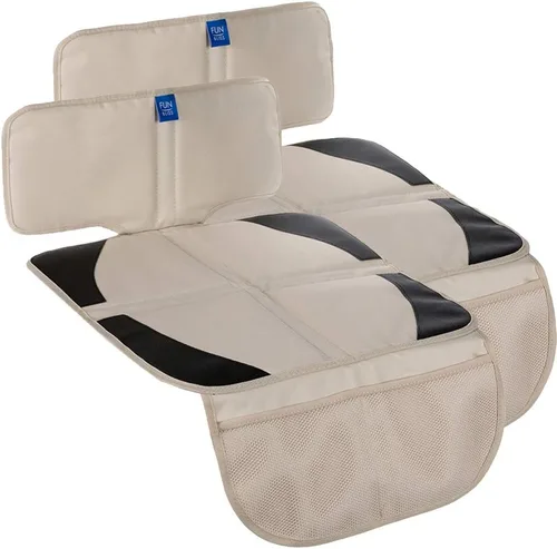 Miniatura 10 de funbliss Protector de asiento de automóvil para asiento de automóvil infantil, alfombrilla de asiento para debajo del asiento de automóvil con Negro