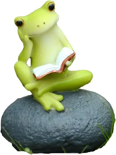 Miniatura 10 de Estatuas de rana miniatura de jardín - Que tengas un buen día Smile Everyday Flower Frog