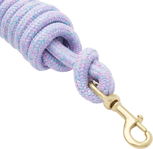 Miniatura 4 de Correa de plomo poli cowboy de cuero Weaver con broche, 5/8" x 10', Lila claro/Azul claro/Verde claro Morado claro/azul claro/verde claro