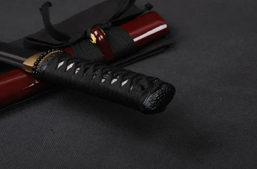 Miniatura 3 de Katana corta de espiga completa de acero al carbono Samurai japonés Tanto de acero al carbono