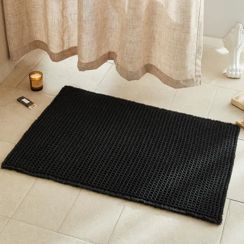 Miniatura 63 de TYUU Tapete de baño estilo gofre, tapete de baño bohemio, antideslizante, lavable, súper absorbente, de secado rápido, bonito tapete de baño