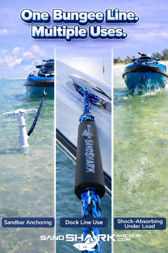 Miniatura 7 de SandShark Línea de muelle elástico de anclaje de alta calidad. Accesorios de barco Línea de anclaje que absorbe los golpes en anclajes y muelles