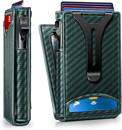 Miniatura 10 de Cartera BULLIANT para hombre, cartera con clip para billetes delgada para regalo para hombre, 9 tarjetas - Estuche de tarjeta de crédito de metal